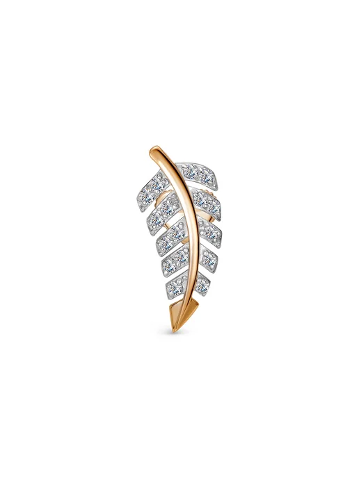 Vesna jewelry Лабрет пирсинг одиночная серьга в ухо золото 585 бриллианты, золотой, фото 6