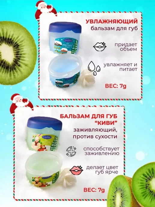 Подарок на новый год Новогодние подарки Бальзам для губ косметический 4 шт, 4 шт, фото 4