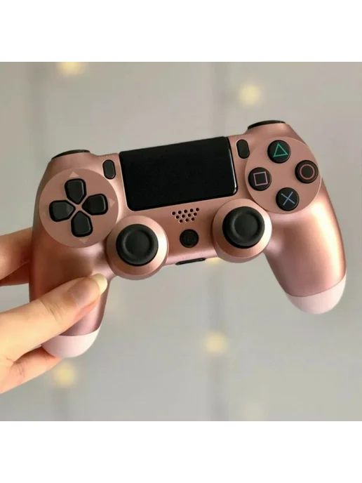 Нет бренда Геймпад беспроводной для PS4 ПК Розовое золото без коробки, розовый, фото 2