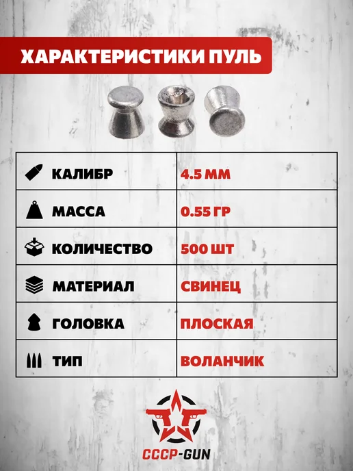 Пули пневматические Apolo Air Boss Match 4.5 мм (500 шт, 0.5, 500 шт, фото 2