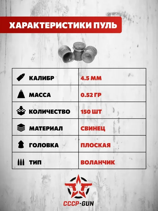 Пули пневматические Квинтор Бета 4.5 мм (150 шт, 0.52 грамм), 150 шт, фото 4