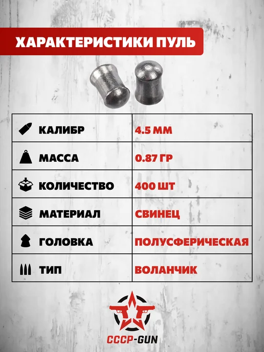 Шарики для пневматики Borner Gold 4.5 мм (1500 шт, омедненны, 400 шт, 0,87 г, фото 2