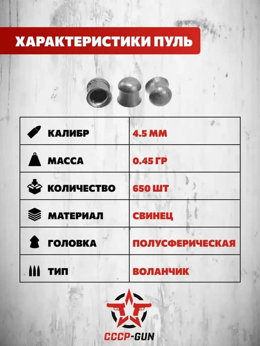 Люман Пневматические пули Domed Classic pellets 0.45 грамм, вариант, фото 4