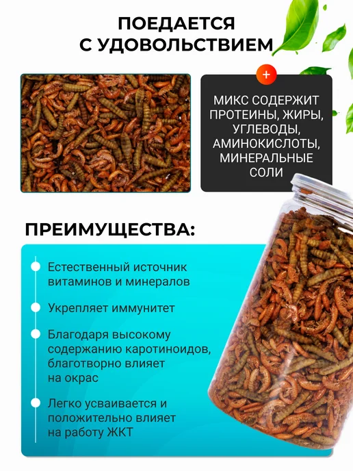 Хитрый крыс Гаммарус крупный алтайский для рыб черепах птиц 40 гр, 130 г, фото 4