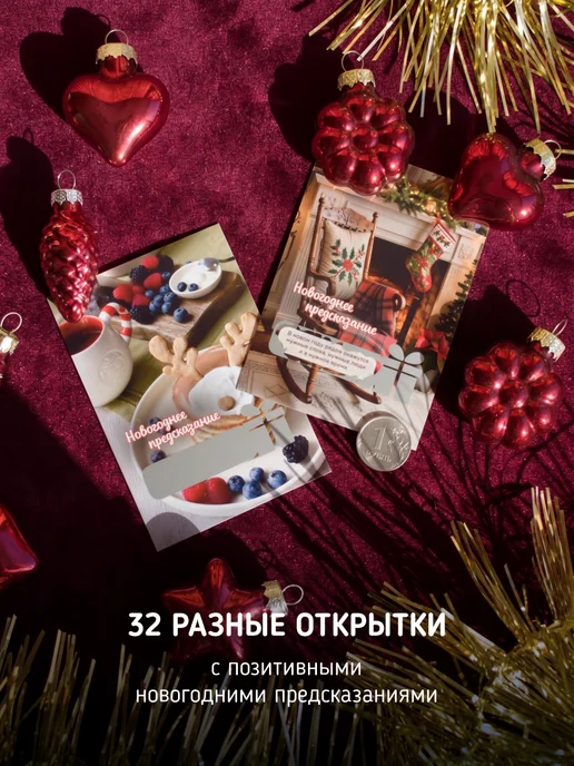 ФИОЛЕТИКА Новогодние мини-открытки со стираемым слоем, фиолетовый, фото 7
