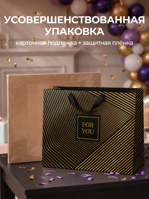 MESHU Пакет подарочный большой, черный, фото 6