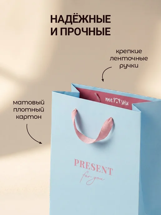 MESHU Набор подарочных пакетов 6 штук, голубой, фото 2