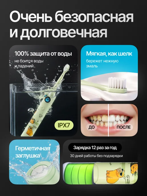 МИРОША Электрическая зубная щетка Капибара, вариант, фото 4