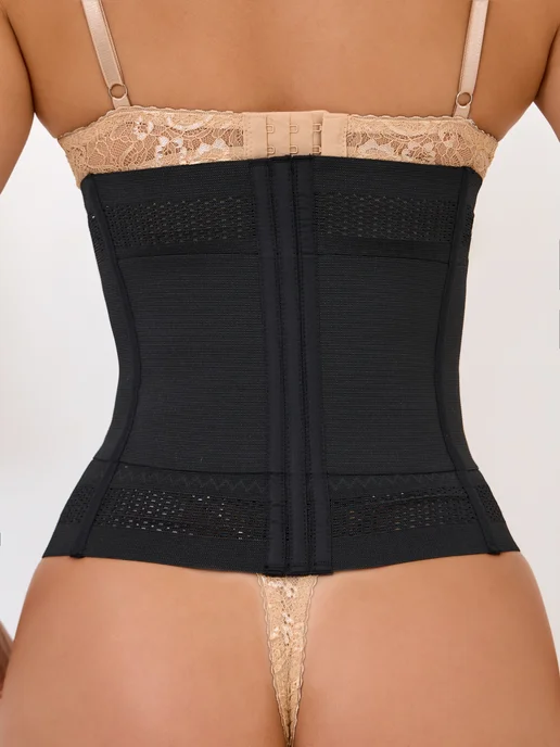HALVA corsets Корсет утягивающий для похудения пояс компрессионный, черный, фото 7
