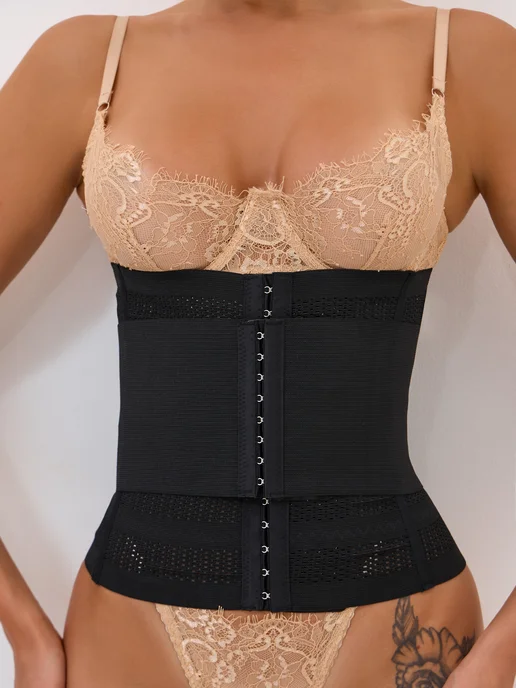 HALVA corsets Корсет утягивающий для похудения пояс компрессионный, черный, фото 8