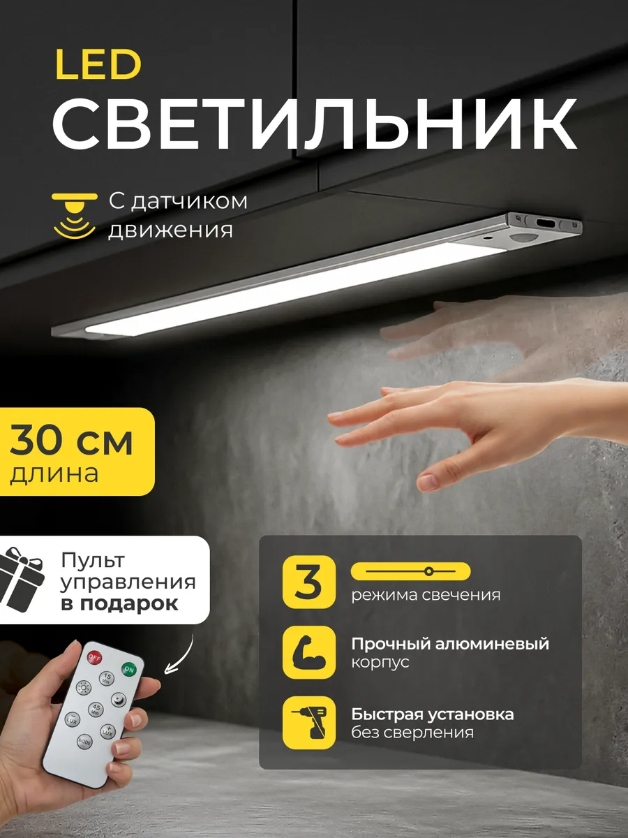 Светильник настенный подсветка с датчиком движения