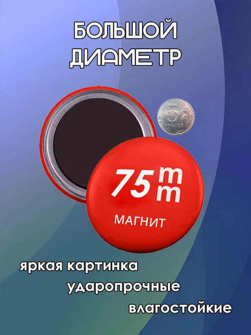 Пипин Магнит Набережные Челны. 1 шт диаметром 75 мм, 1 шт, фото 2