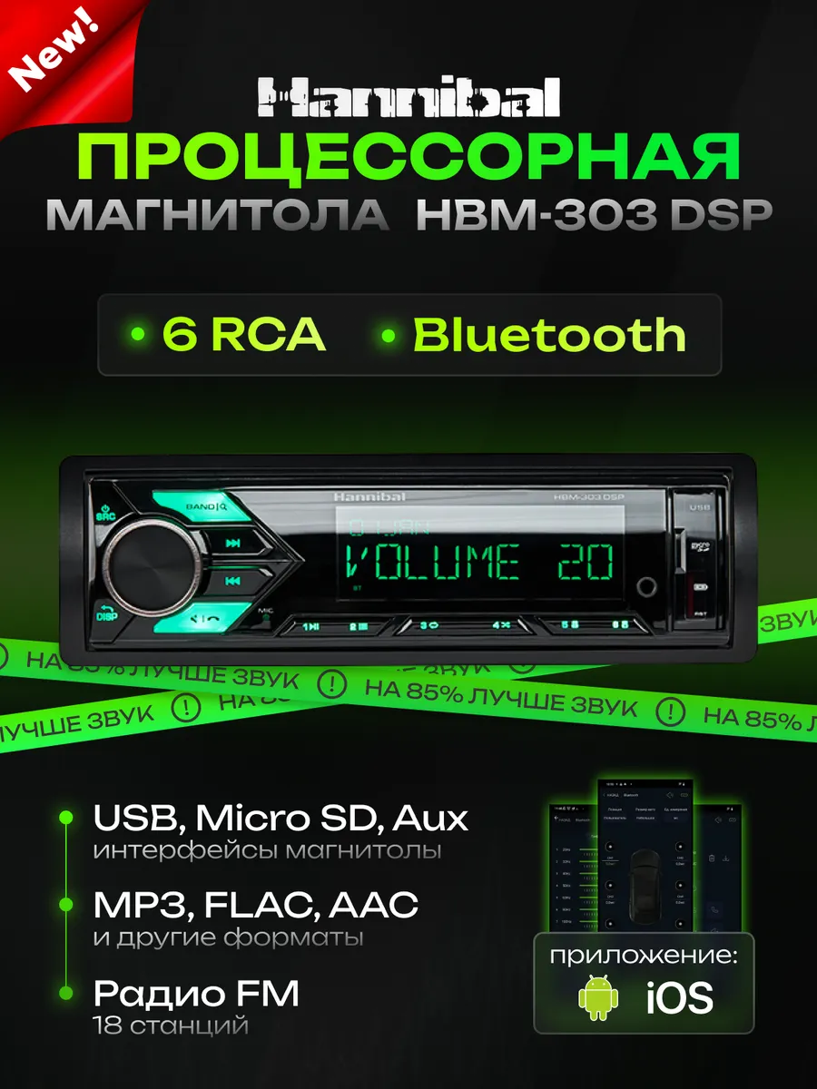 Магнитола для автомобиля HBM-303