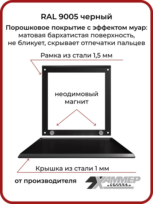 Хаммер Люк ревизионный 20х20 на магнитах Стикер, 200х200 Белый, 20x20, фото 3