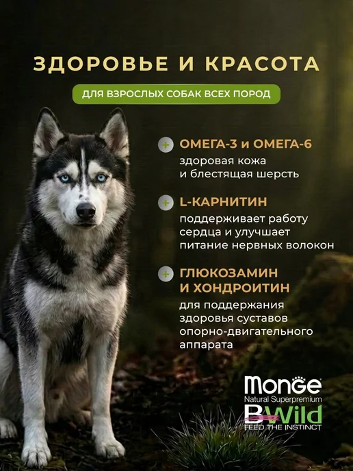 Сухой корм MONGE Dog Bwild для собак, взрослые, 12,3 кг, фото 2
