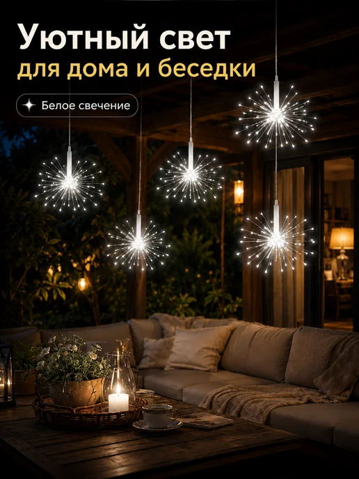 RICHES LIGHT Новогодняя гирлянда фейерверк 3м, вариант, фото 5