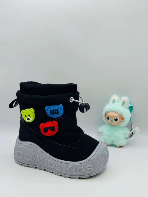 KAPITOSHKIN STILE Дутики детские зимние, черный