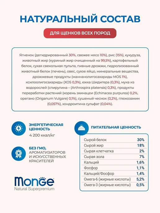 Сухой корм MONGE Dog Speciality для собак, щенки, 12,3 кг, фото 6