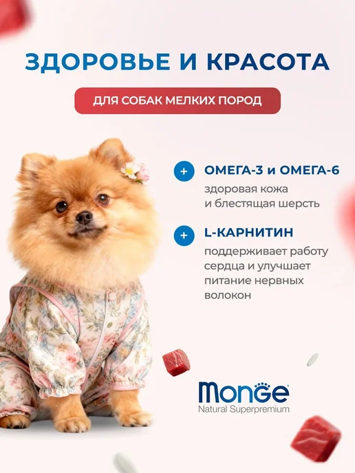 Сухой корм MONGE Dog Speciality для собак, взрослые, мелкие, 0,85 кг, фото 2