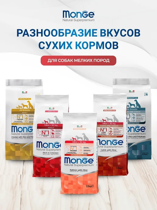 Сухой корм MONGE Dog Speciality для собак, взрослые, мелкие, 7,8 кг, фото 8