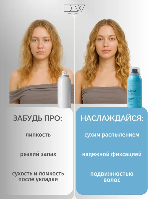 Dew Professional Лак для волос экстрасильной фиксации Extra Force 100 мл, 100 мл, фото 4