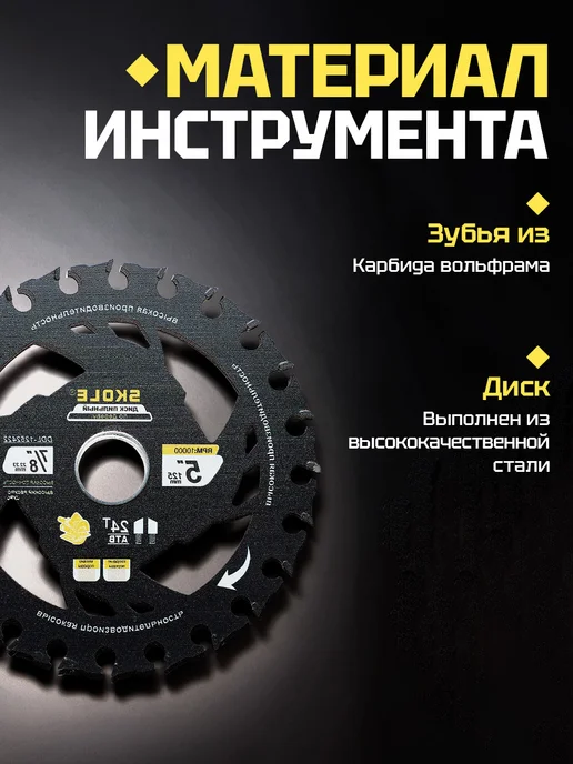 Диск пильный по дереву 125мм 24Т для УШМ, черный, фото 3