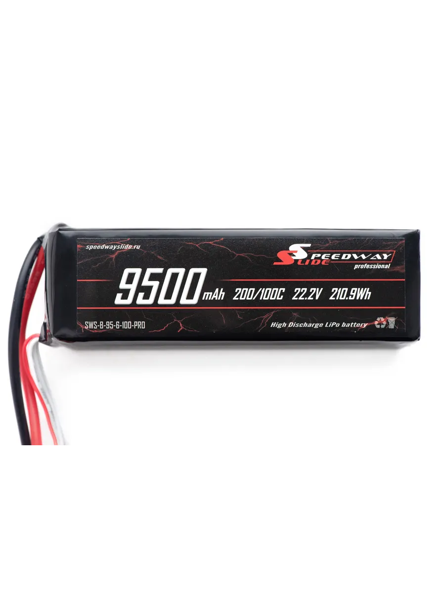 SpeedwaySlide 6S 9500mAh 100C XT90S soft case LiPo battery