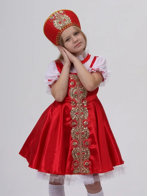 Slottoy Русский народный костюм для девочки, белый, фото 2