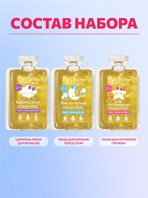 BabyDay Концентрат пенки для купания, подмывания, шампунь, белый, фото 2