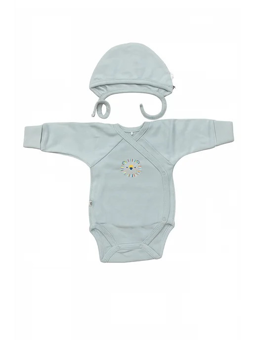 DANA baby Боди для новорожденных на запах с длинным рукавом (с нчесом), серый, фото 7