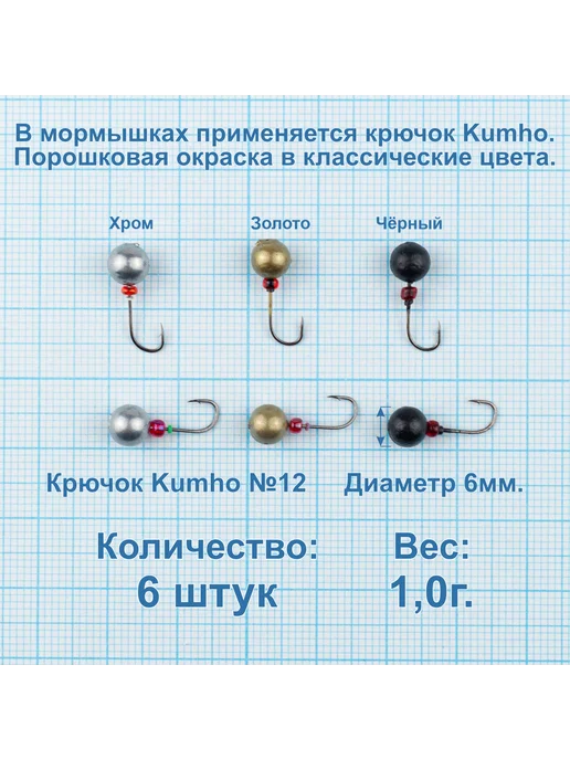 Пирс Мормышки для зимней рыбалки "Дробинка", 0,7г. 6 штук, 1 г, фото 2