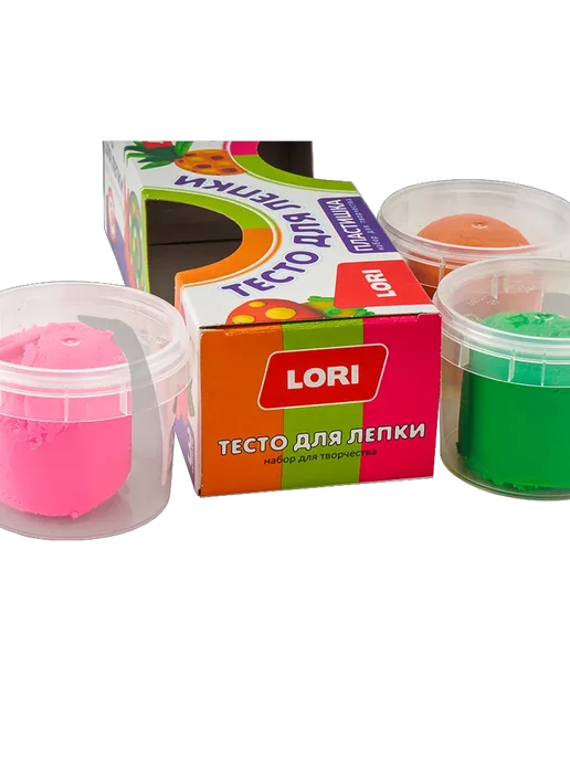 lori Тесто для лепки. Пластишка. Набор №19, 3цв. по 80 гр, 80 г, фото 3