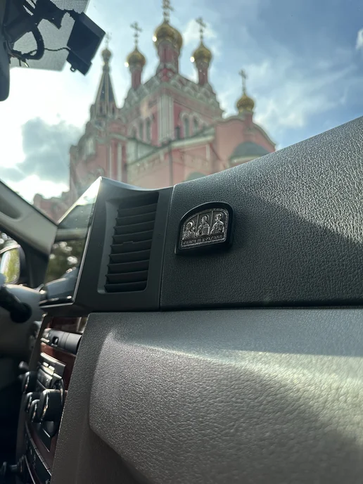 Верба Православная Икона в машину Триптих, черный, фото 5