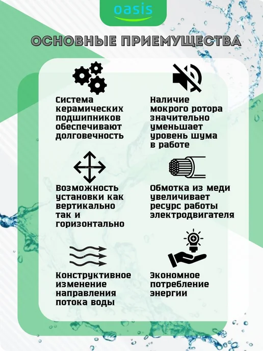 Oasis Циркуляционный насос для отопления 32 6-180, вариант, фото 3