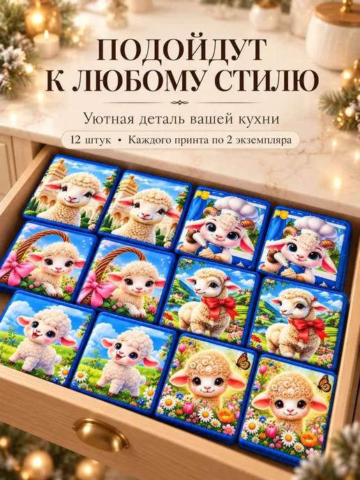 Bona Prezo Подарки на новый год 2027 коллегам салфетки полотенца 12 шт, 12 шт, фото 2