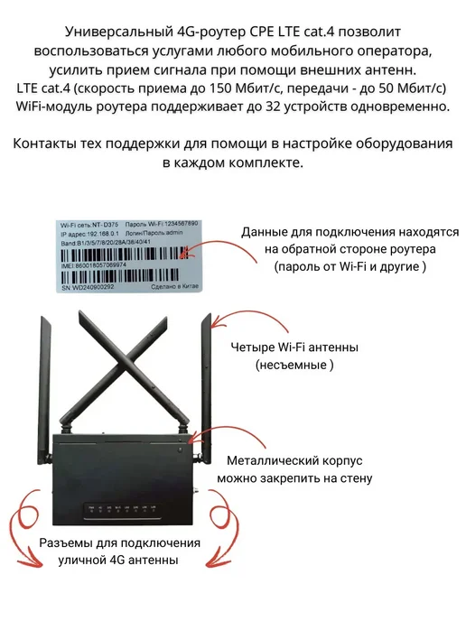 Интернет для дачи 4G роутер с KAA20-1700 2700F, 4 г, фото 3