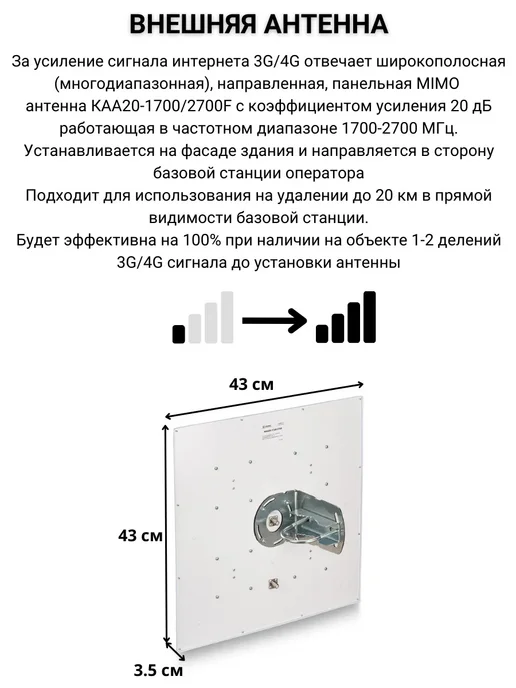 Интернет для дачи 4G роутер с KAA20-1700 2700F, 4 г, фото 4