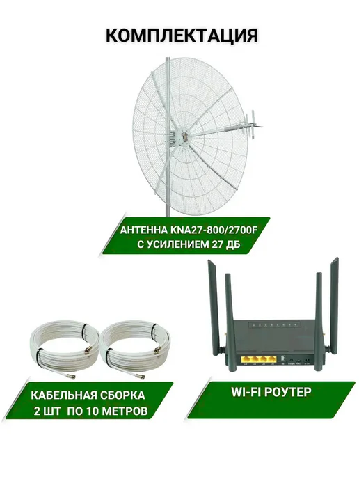 Роутер 4G Wi-Fi с параболической антенной KNA27-800 2700P, 4 г, фото 2