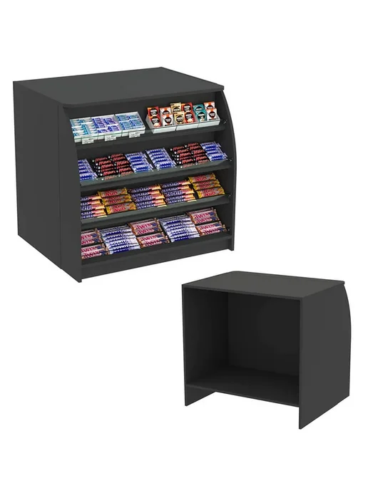 ТОБ.РУ Торговый кассовый прилавок Импульс №1-1-900, Белый, черный
