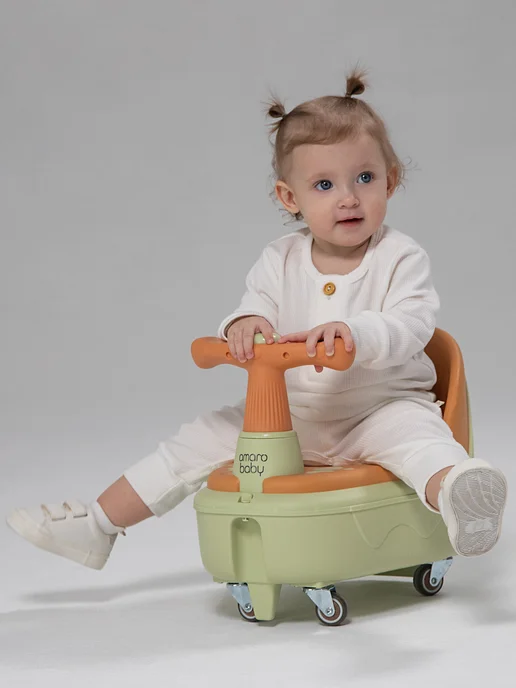 AmaroBaby Толокар детский 2в1 с сиденьем для купания каталка, бежевый, фото 2