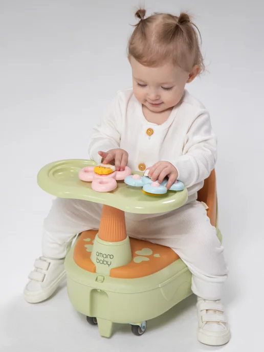 AmaroBaby Толокар детский 2в1 с сиденьем для купания каталка, бежевый, фото 5