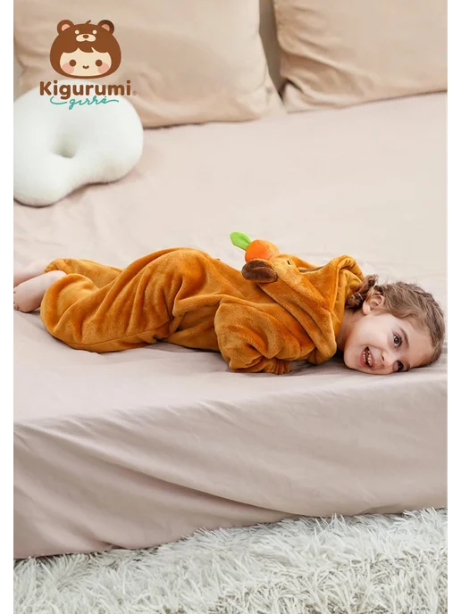 KigiRu Комбинезон кигуруми капибара для детский пижама, коричневый, фото 8