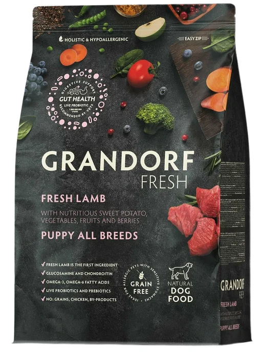 Сухой корм Grandorf' Fresh Беременных для собак, щенки, ягненок, 10 кг, фото 2