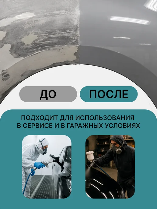 CAR BASE PAINT PROJECT Грунт Акриловый наполняющий Серый 4+1 HS 0,8л + 0,2л, 0,8 л, 0,2 л, фото 4