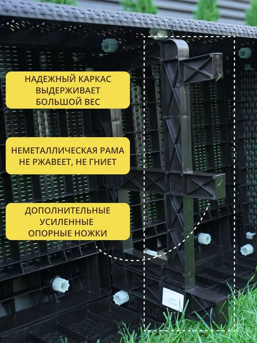Astela Mebel Комплект садовой мебели ЯЛТА Саманна 8 + кор-беж подушки, коричневый, фото 13