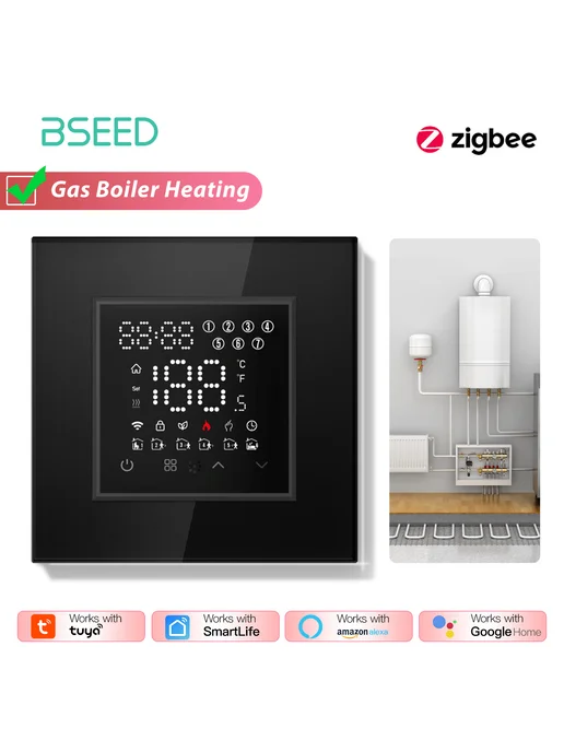 Терморегулятор ZIGBEE c Алисой Отопление котлов Серия E, черный