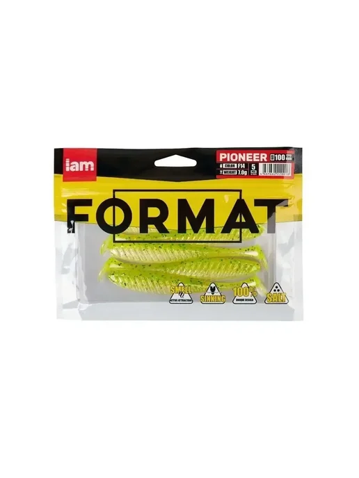 I AM Company Силиконовая приманка FORMAT PIONEER 100mm (5шт.) цвет F14, 5 шт, фото 4