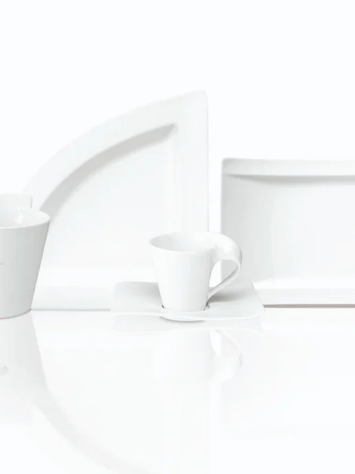 Villeroy & Boch Блюдце к чашке для эспрессо 14х11см, NewWave, Премиум-Фарфор, белый, фото 5