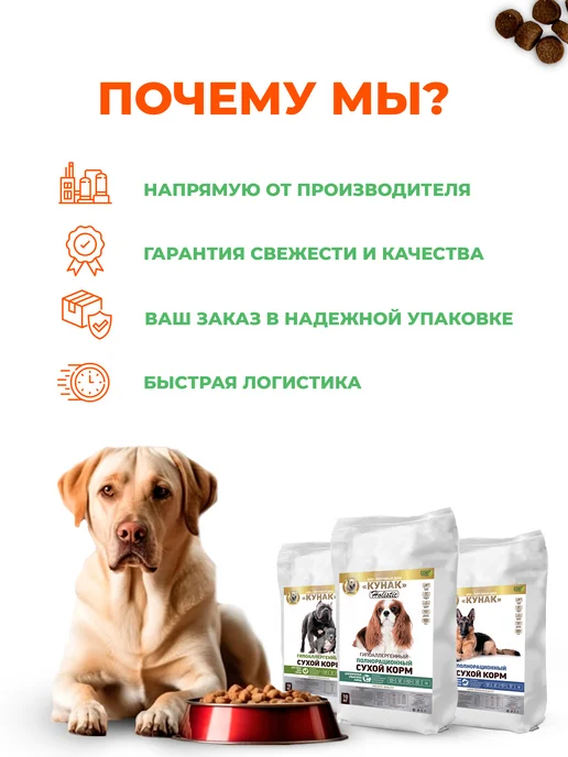Сухой корм ООО "ТД КУНАК" Облепихой для собак, мелкие, ягненок, 10 кг, фото 4