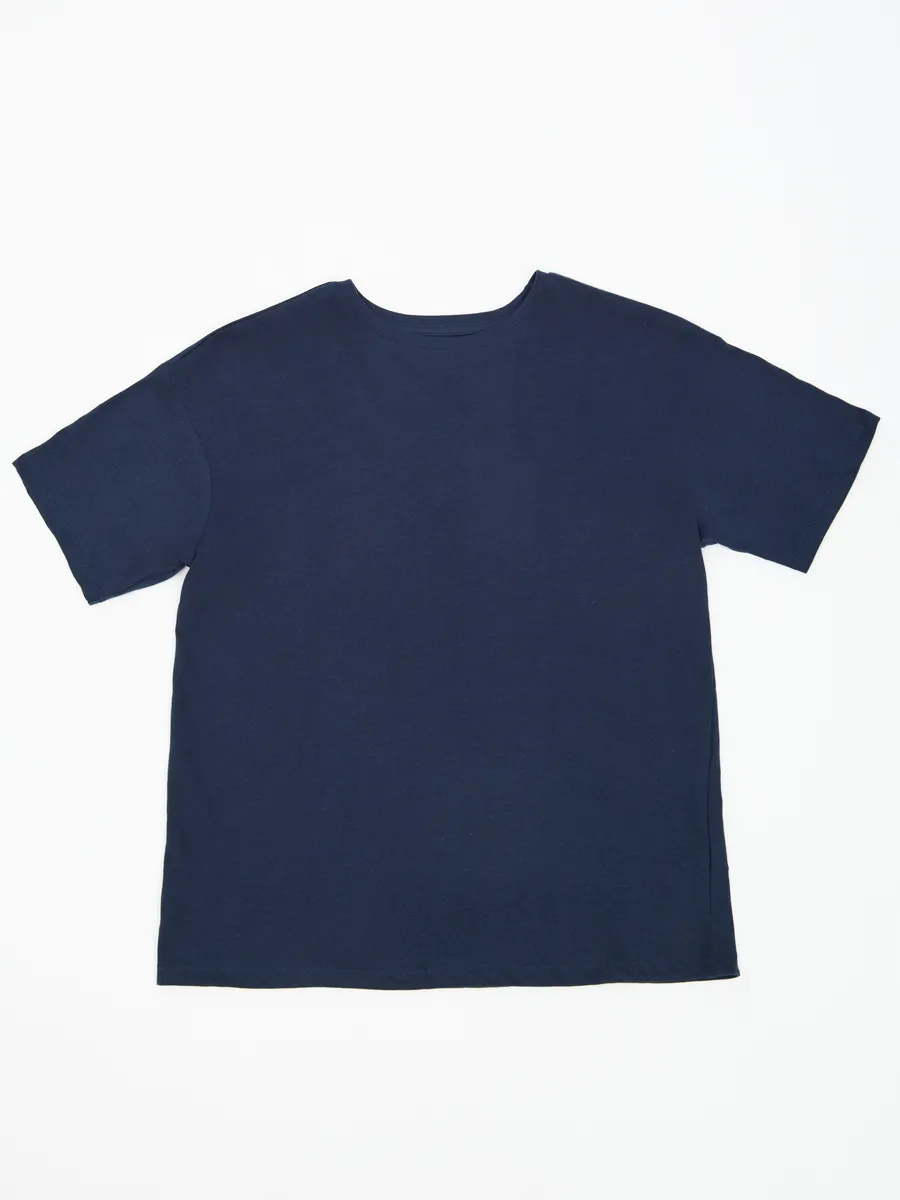 Футболка прямого кроя базовая однотонная